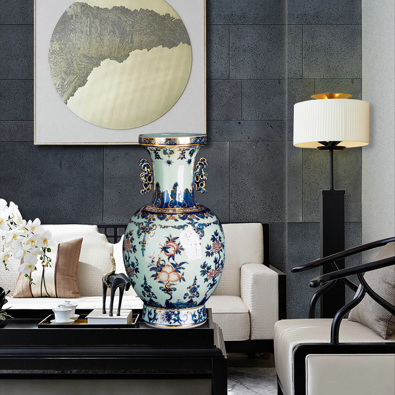 The see hand - made ceramic vase furnishing articles of blue and white porcelain of jingdezhen Chinese flower arranging rich ancient frame sitting room decoration
