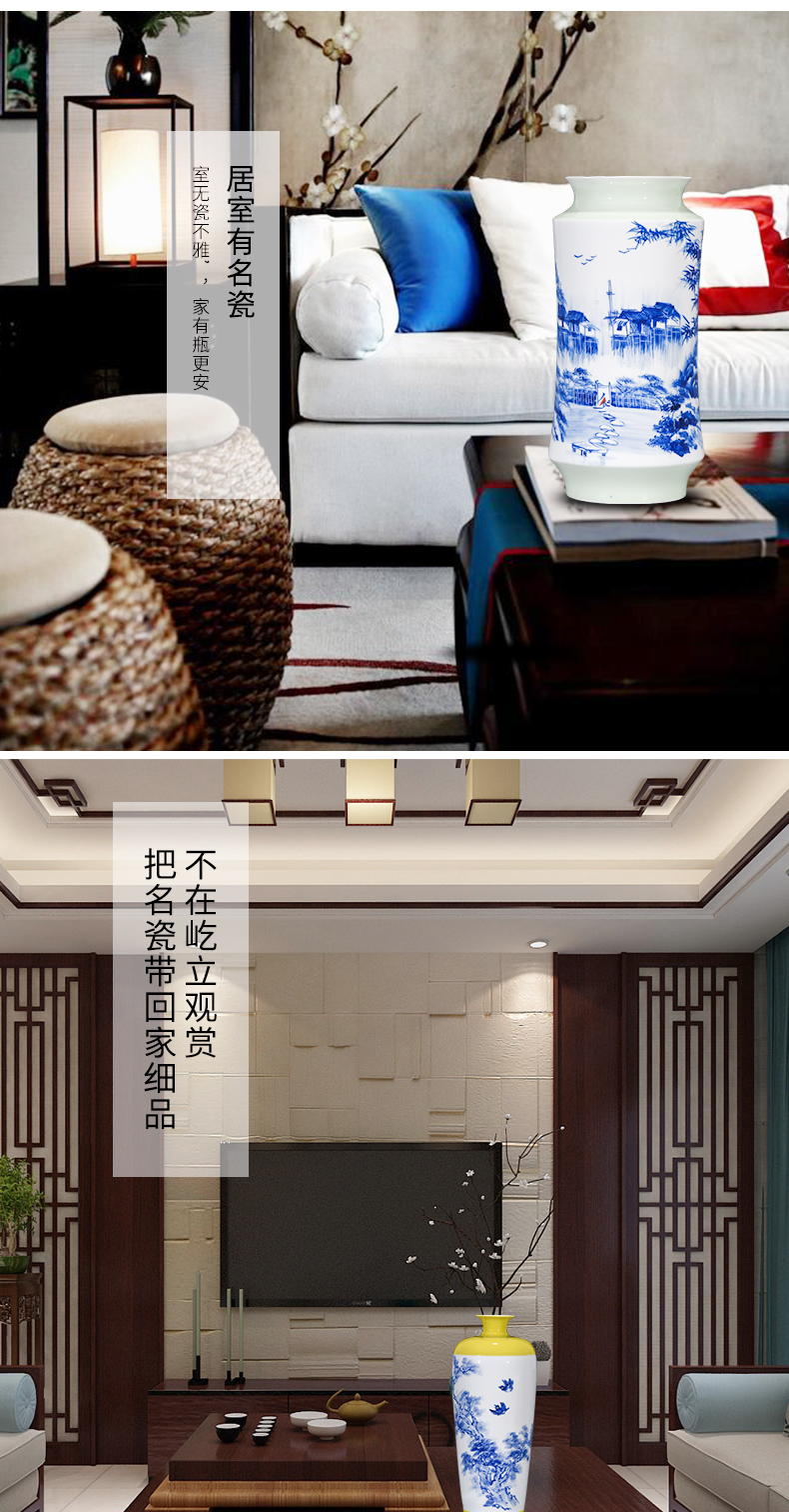 Jingdezhen ceramics hand - made vases, flower arranging dried flowers of modern Chinese style household furnishing articles sitting room adornment handicraft