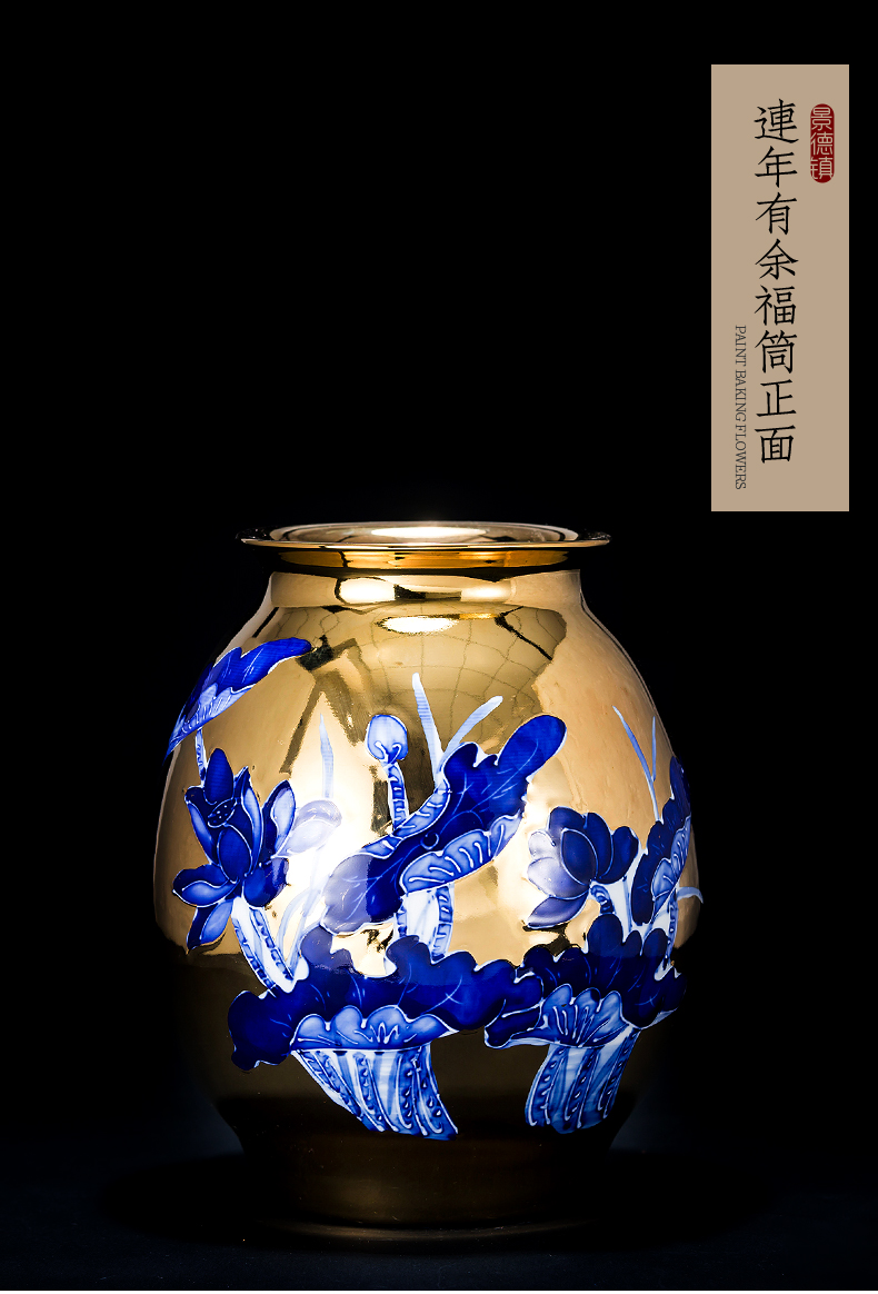 End of jingdezhen ceramic vase furnishing articles of Chinese style restoring ancient ways gold colored enamel years rich ancient frame than sitting room adornment