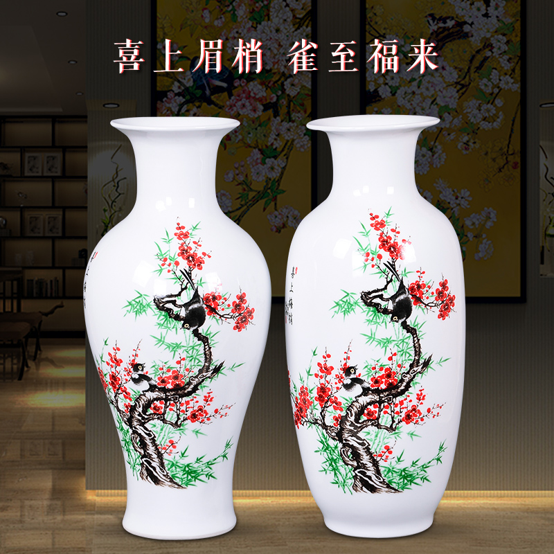 Jingdezhen ceramics large vase flower arrangement modern new Chinese home living room TV cabinet decoration ornaments