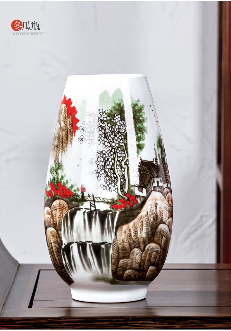 Jingdezhen ceramics vase Chinese flower arranging home sitting room porch TV ark, Angle of what adornment is placed on the ground