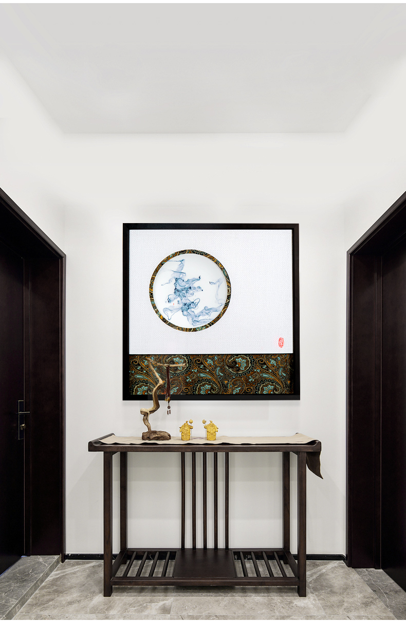 Jingdezhen ceramic painting pure hand draw new Chinese style household porcelain plate with box painter in the sitting room porch decoration paintings