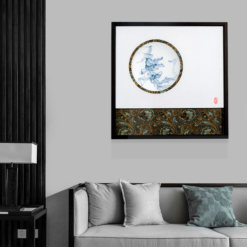 Jingdezhen ceramic painting pure hand draw new Chinese style household porcelain plate with box painter in the sitting room porch decoration paintings