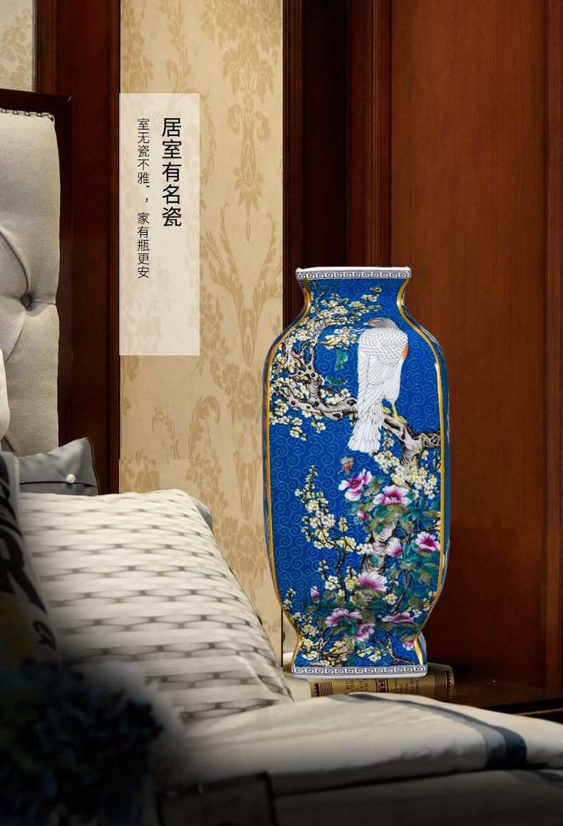 Jingdezhen ceramics archaize qianlong vase flower arranging furnishing articles of Chinese style classical home rich ancient frame sitting room adornment