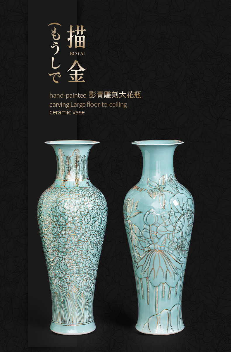 Jingdezhen ceramics hand - made paint large vases, new Chinese style hotel TV ark place, a large living room