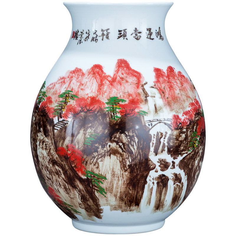 Jingdezhen ceramics hand - made enamel vase large living room TV cabinet decoration of Chinese style household furnishing articles bottle