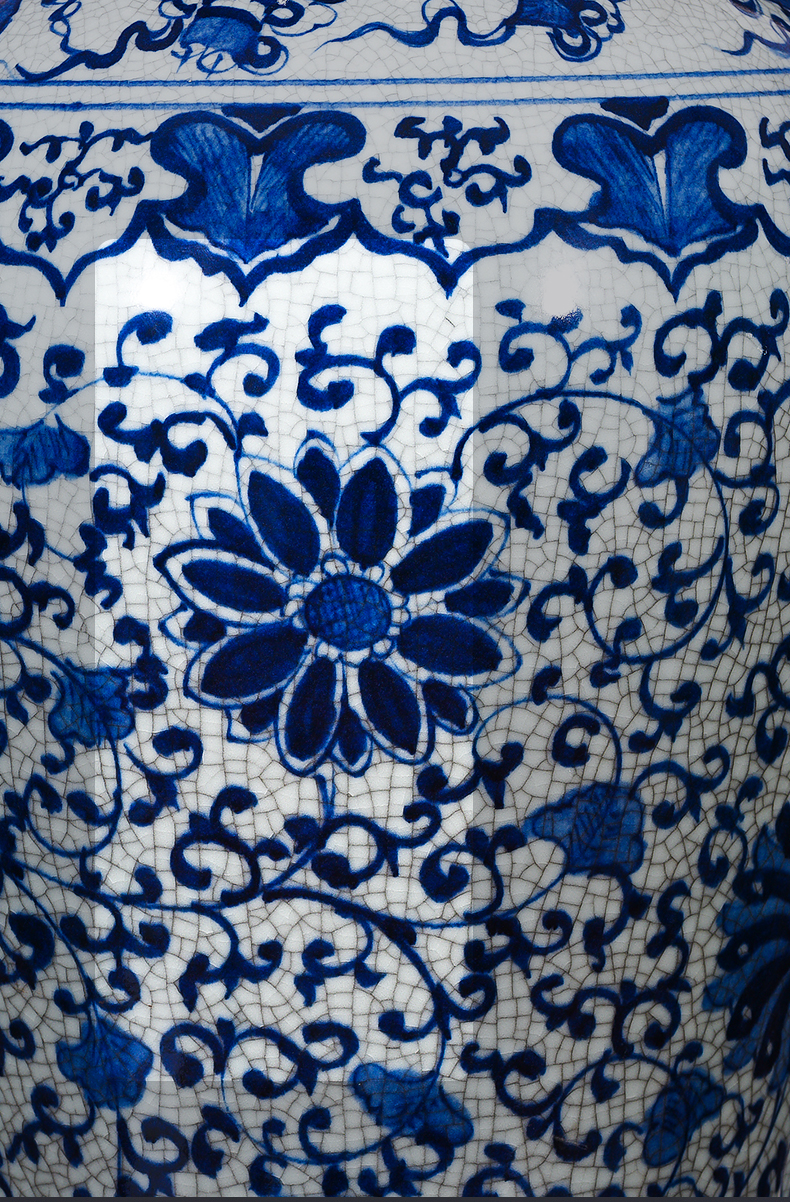 Jingdezhen ceramics hand - made archaize gourd bottle of blue and white porcelain hotel sitting room of large vase decoration furnishing articles