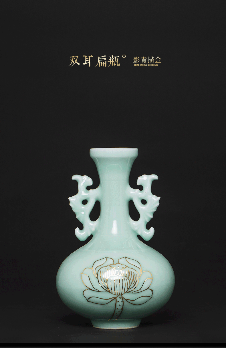 Jingdezhen ceramics hand - made ears fuels the lotus flower bottle rich ancient frame TV ark, sitting room adornment is placed