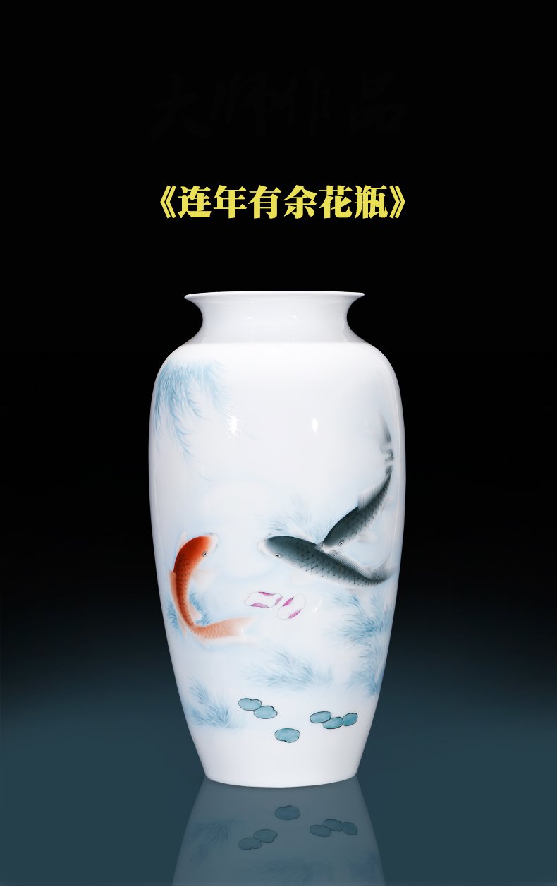 Jingdezhen ceramics famous hand - made vases, flower arrangement for years more Chinese style home sitting room adornment is placed