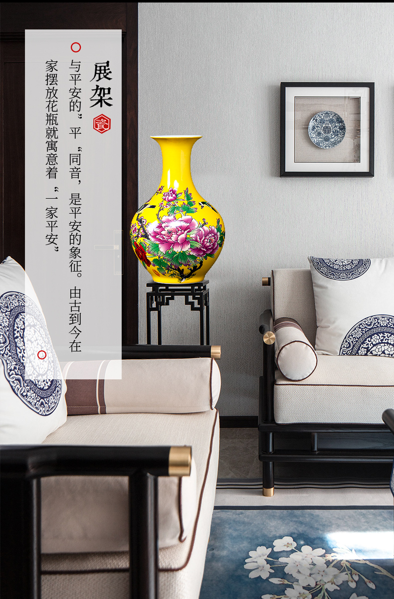 Yellow cb85 jingdezhen ceramics maxim gourd vases home furnishing articles wedding handicraft ornament