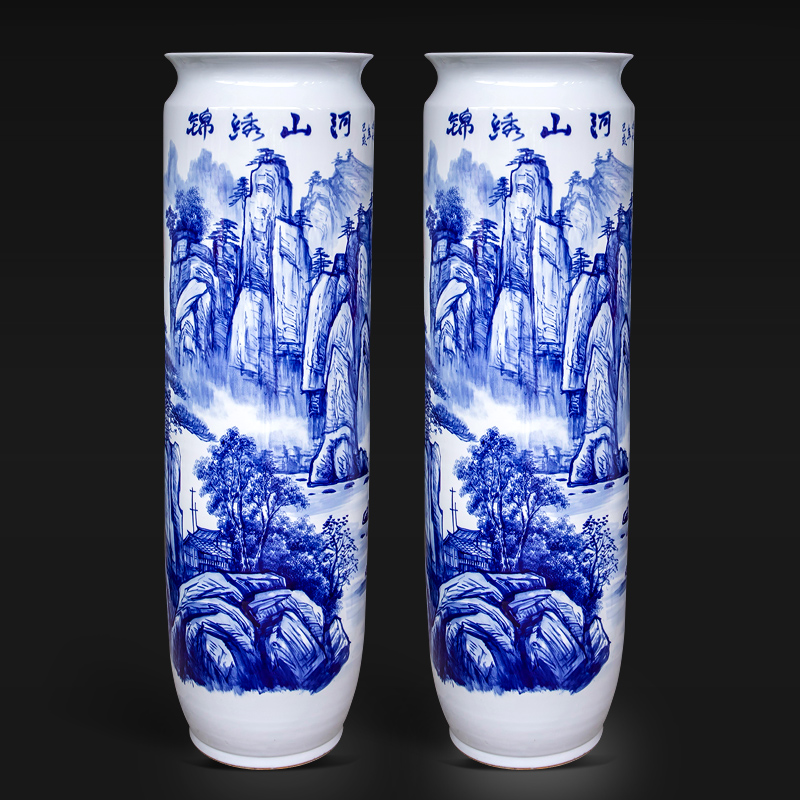 Jingdezhen ceramic vase hand - made porcelain jiangshan much charming Chinese style living room office furnishing articles hotel opening gifts