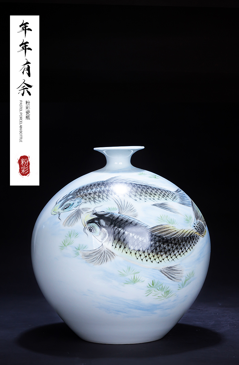 Jingdezhen ceramics famous hand - made vases furnishing articles of Chinese style living room rich ancient frame decorative arts and crafts for more than year after year