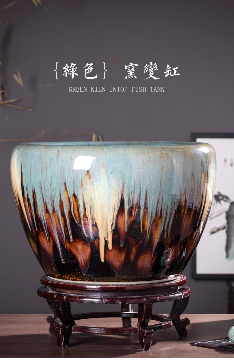 Jingdezhen ceramic checking out sharply glaze up tank large goldfish bowl lotus basin bowl lotus lotus cylinder cylinder tortoise