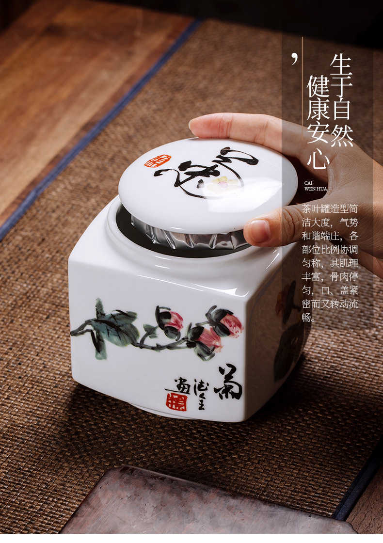 Jingdezhen ceramic tea pot seal pot small home sitting room office Chinese famous by patterns by hand