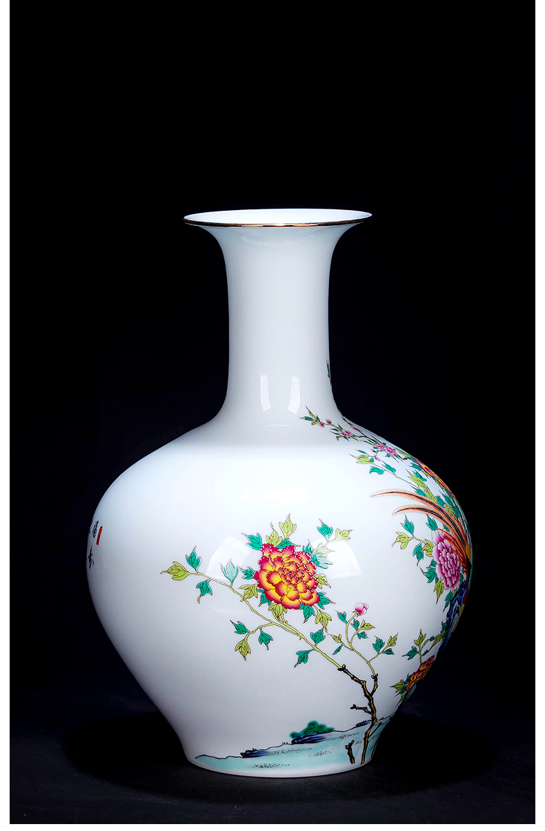 Jingdezhen ceramic vase furnishing articles pastel thin body new Chinese flower arranging to restore ancient ways small rich ancient frame sitting room adornment