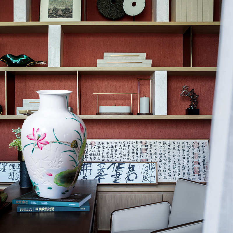 Jingdezhen ceramic vase furnishing articles by hand - made rich ancient frame light the key-2 luxury of new Chinese style household, the sitting room porch decoration