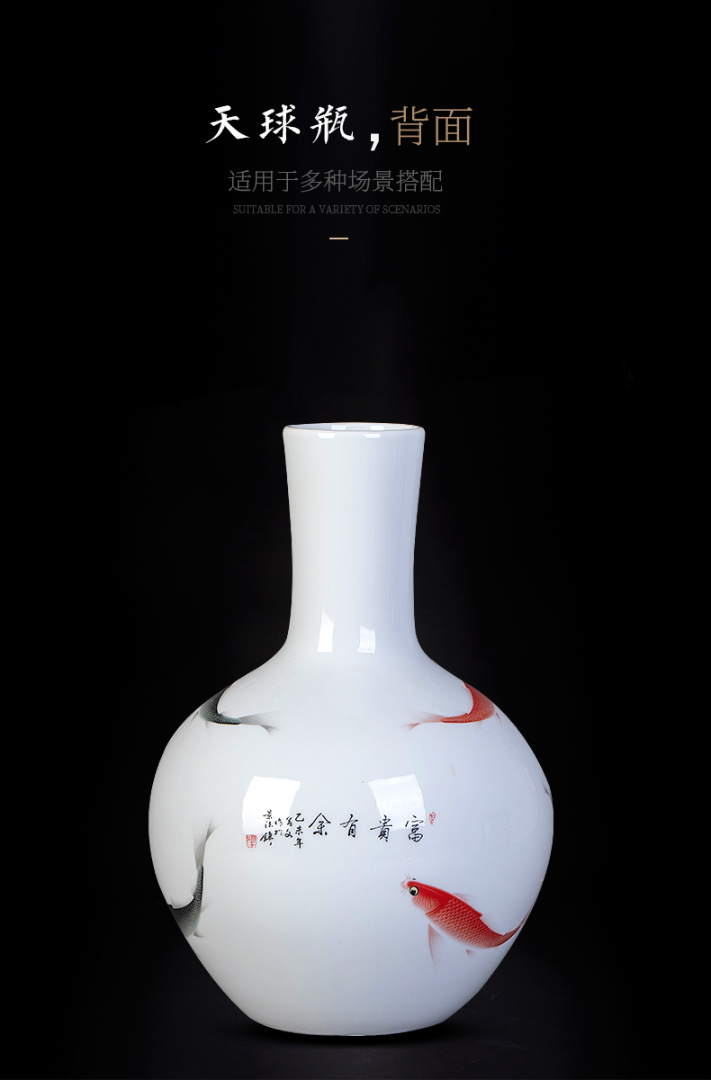 Jingdezhen ceramics Chinese vase household flower arranging the sitting room porch decoration rich ancient frame furnishing articles in successive years