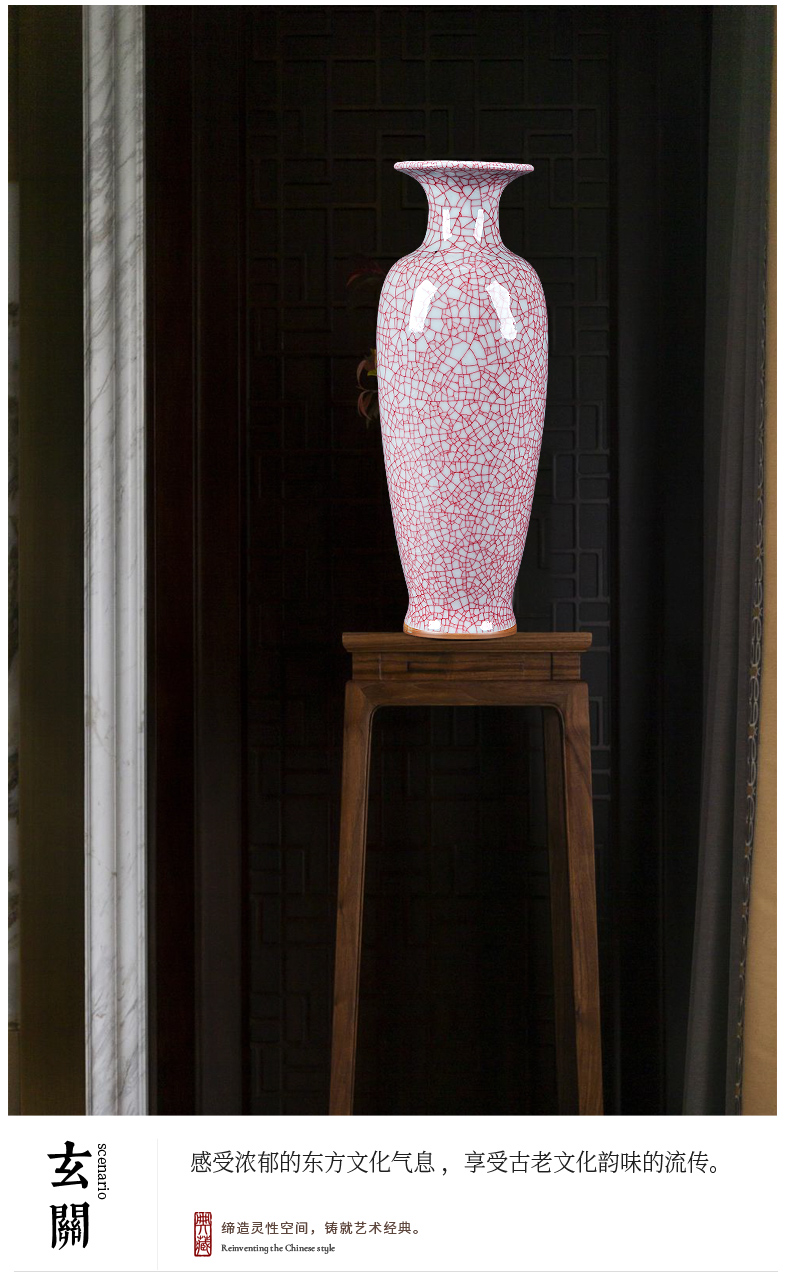 Jingdezhen ceramics vase furnishing articles guanyao open piece of crack Chinese flower arranging archaize home sitting room adornment c6