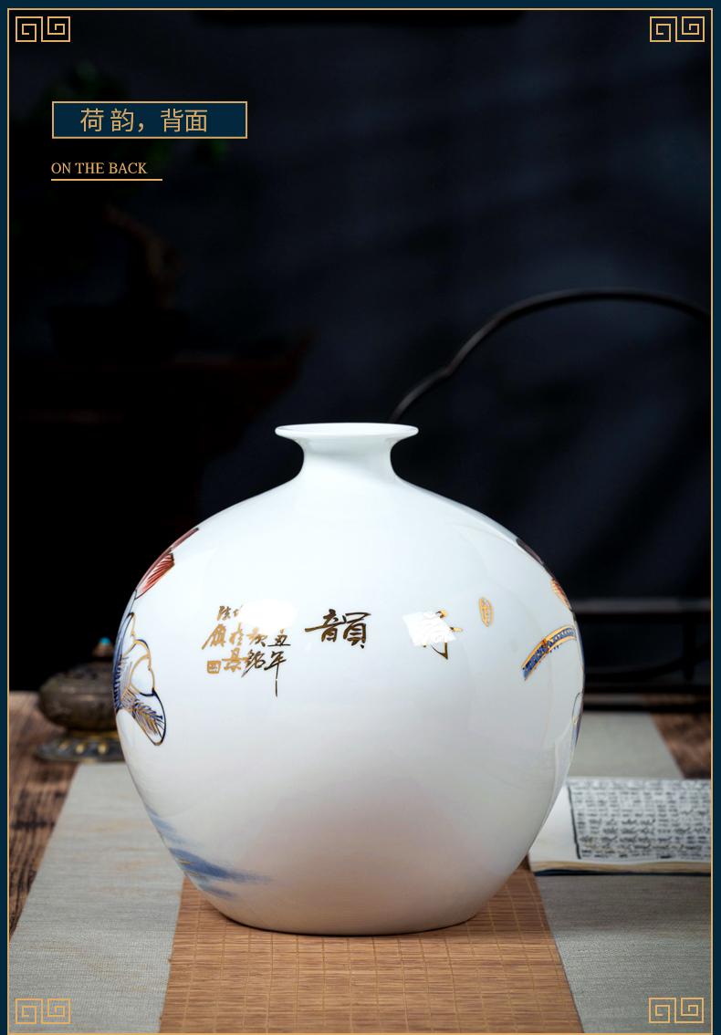 Jingdezhen ceramic vase light key-2 luxury furnishing articles by hand - made paint the living room of Chinese style household rich ancient frame porch decoration