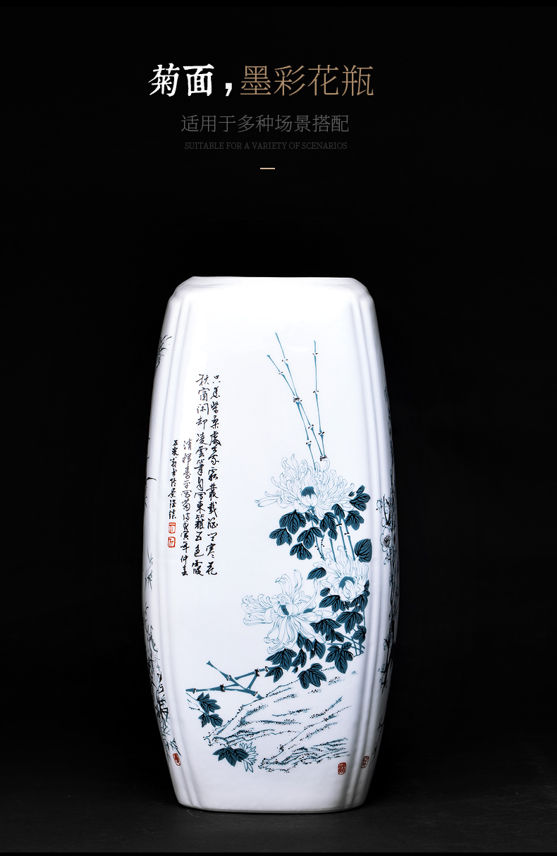 Jingdezhen ceramics rich ancient frame floret bottle of flower arranging dried flowers lucky bamboo Chinese style home sitting room adornment is placed