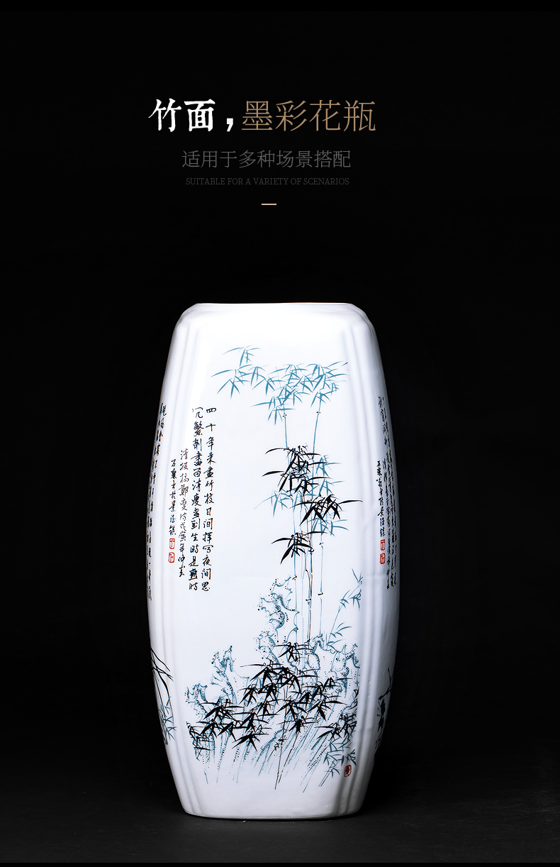 Jingdezhen ceramics rich ancient frame floret bottle of flower arranging dried flowers lucky bamboo Chinese style home sitting room adornment is placed