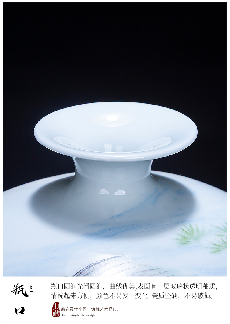 Jingdezhen ceramics famous hand - made vases furnishing articles of Chinese style living room rich ancient frame decorative arts and crafts for more than year after year