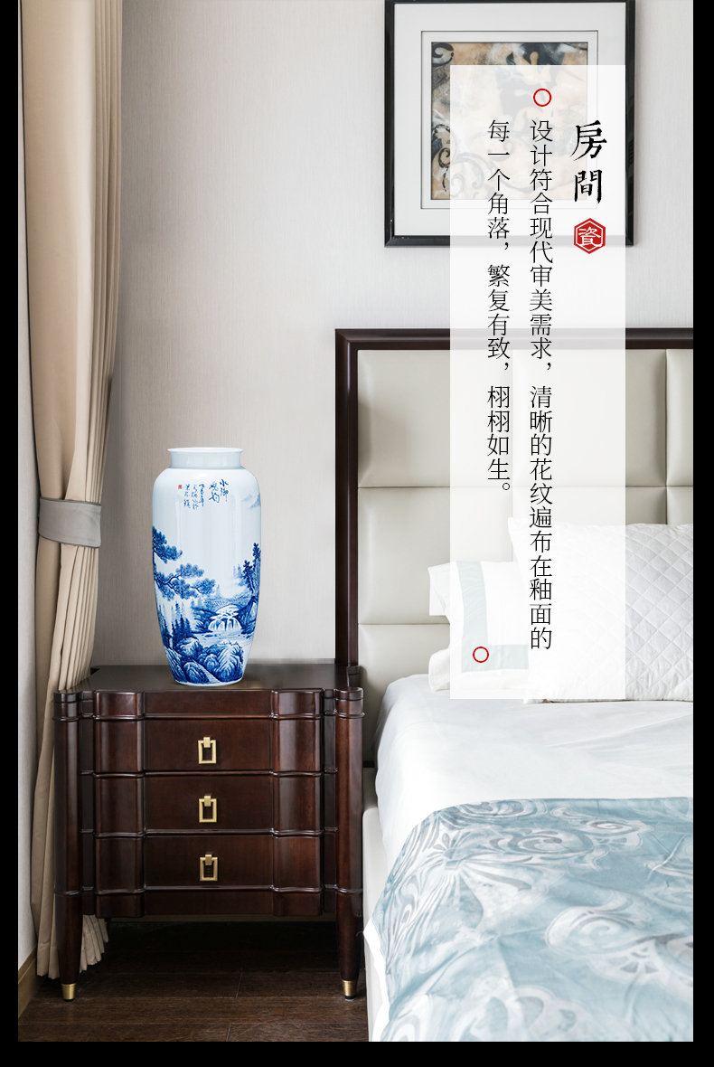 Jingdezhen ceramics hand - made porcelain bottle of archaize sitting room of Chinese style household rich ancient frame trinket flower arranging furnishing articles