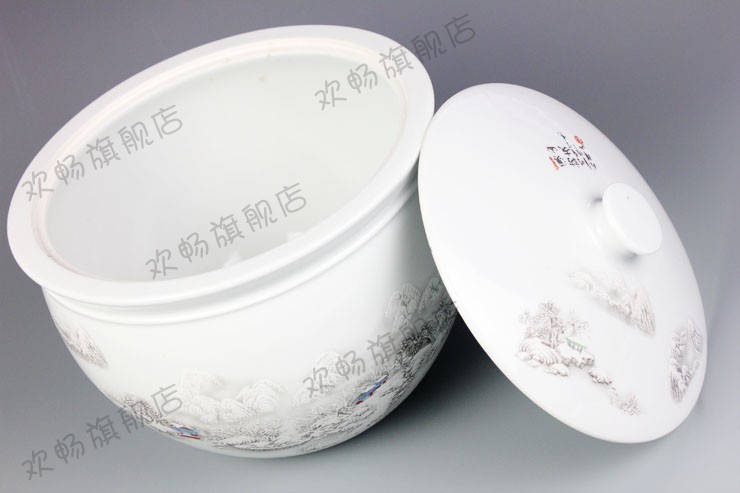 C189 jingdezhen ceramics from merry with cover tank storage jar of pickles cylinder barrel m pickle jar of 10 jins