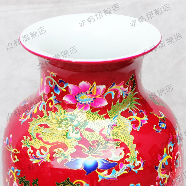 High aj45 jingdezhen ceramics vase furnishing articles in extremely good fortune sitting room ground large Chinese style household decoration