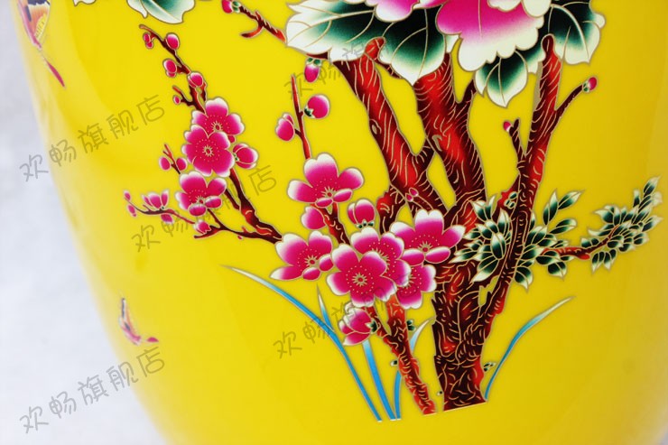 Jingdezhen ceramics China red large vase furnishing articles flower arranging Chinese style household adornment large living room