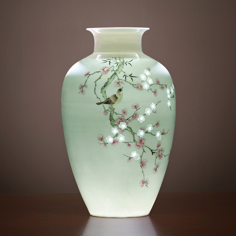 Jingdezhen Ceramic Vase, Chinese-Style Master Hand-Painted Pastel Decoration for Home Living Room, Light Luxury and High-End Feel Jingdezhen Ceramic Vase, Chinese-Style Master Hand-Painted Pastel Decoration for Home Living Room, Light Luxury and High-End Feel