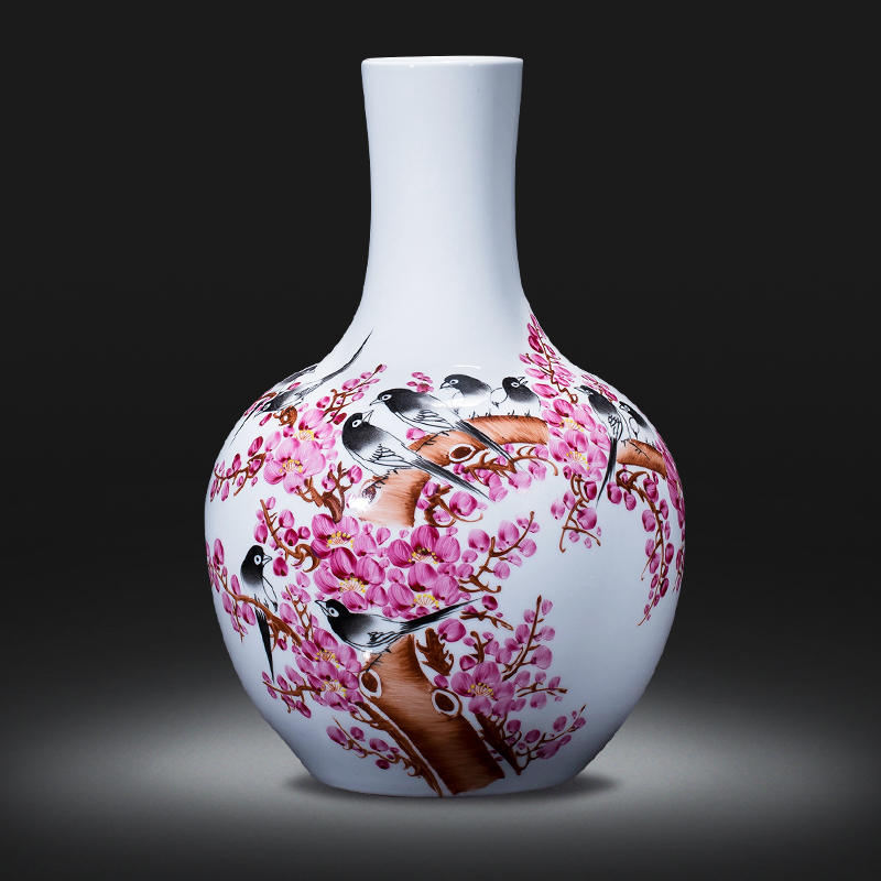 Famous master of jingdezhen ceramics hand - made vases, sitting room of Chinese style household decoration decoration porcelain wine
