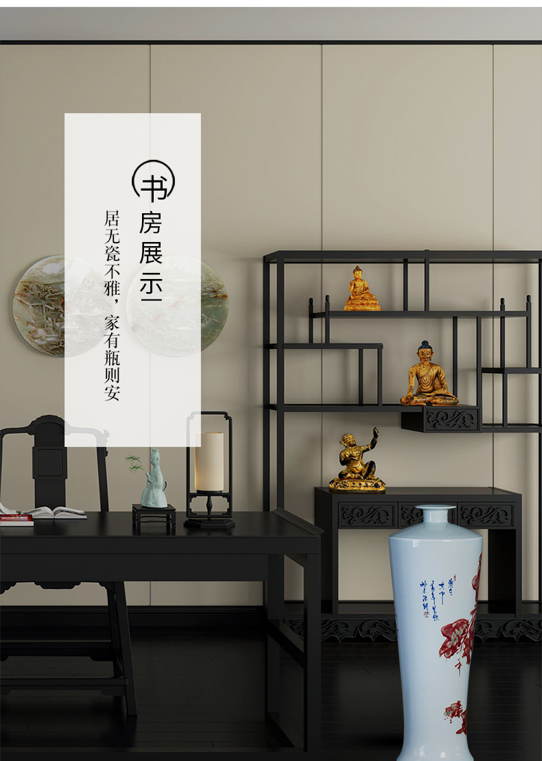 Famous master of jingdezhen ceramics hand - made vases, flower arrangement enjoy sitting room of Chinese style household decorative furnishing articles