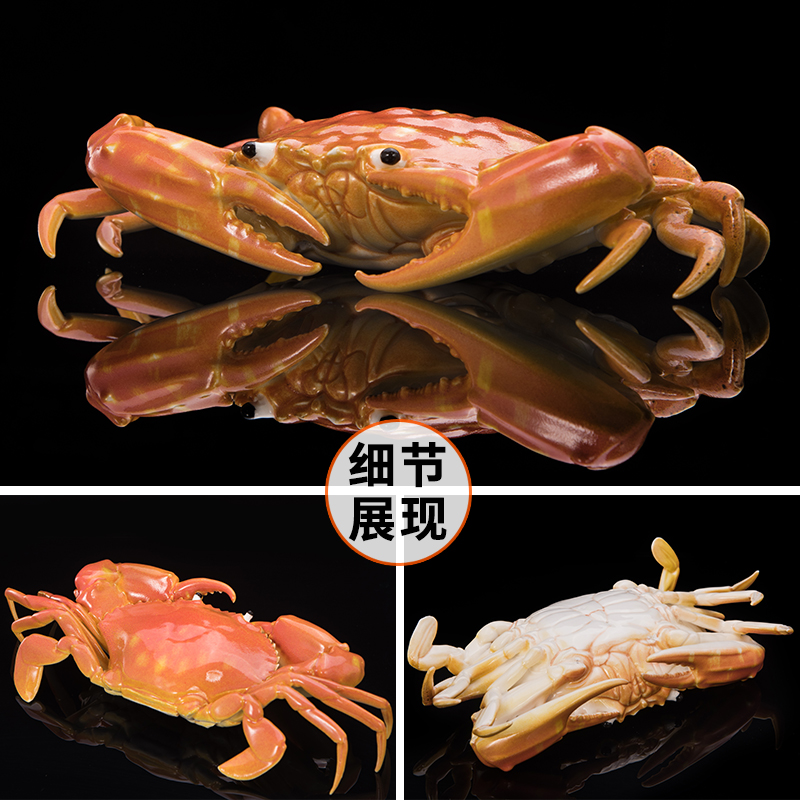 Jingdezhen ceramic simulation animal hairy crab crab creative home sitting room adornment tea pet furnishing articles