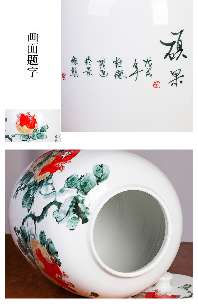 Jingdezhen ceramics hand - made caddy fixings seal storage jar pu - erh tea cake store receives the seventh, peulthai the tea cake tin of large size