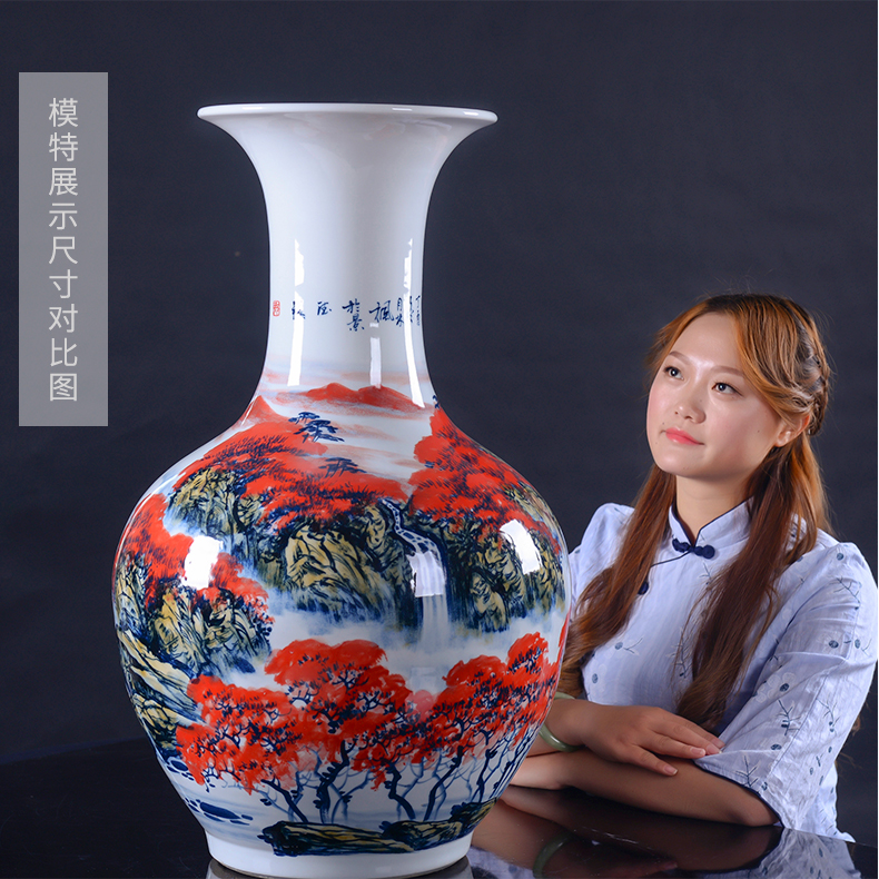 Jingdezhen ceramics famous hand - made the design hotel TV sitting room ark of large vases, furnishing articles large red