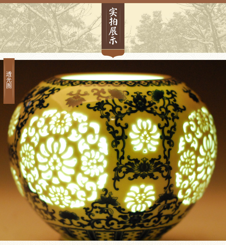 Jingdezhen ceramics hollow out of the blue and white porcelain vases, flower arrangement modern furnishing articles aj60 sitting room of Chinese style household decorations