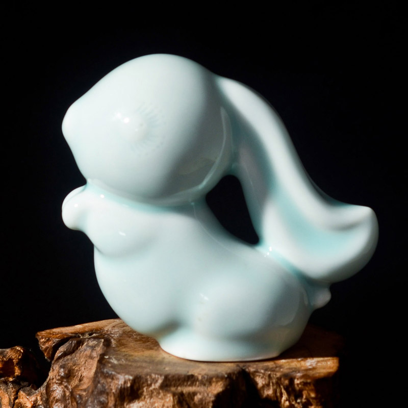 Hc - 028 jingdezhen ceramic furnishing articles, shadow blue moon home sitting room adornment handicraft birthday gift ideas