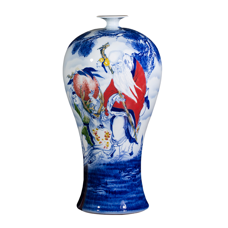 Jingdezhen ceramic porcelain enamel famous hand - drawn characters vase ferro, ShouXi home sitting room adornment is placed