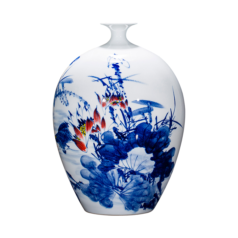 Jingdezhen ceramics vase master Chinese antique hand - made home sitting room adornment of blue and white porcelain flower arranging furnishing articles