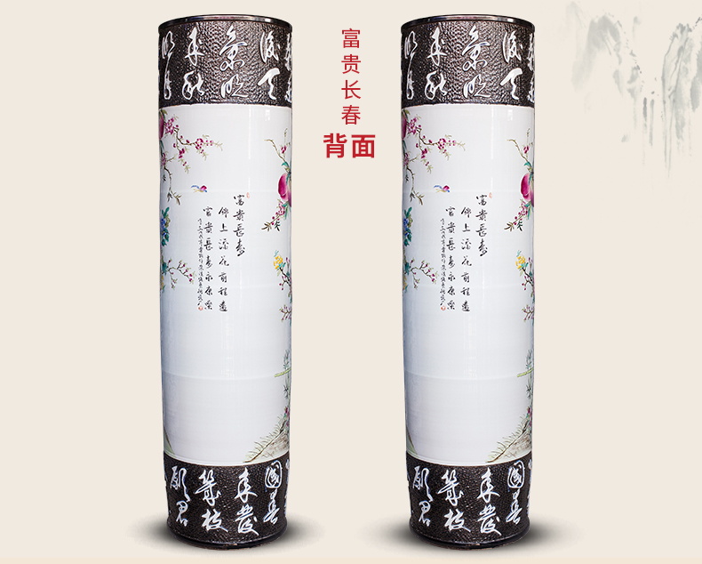 Jingdezhen ceramics hand - carved quiver hand - made landing big vase hotel decoration furnishing articles opening gifts