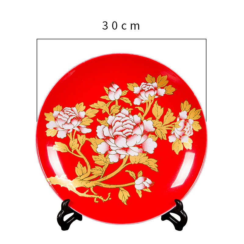 Z039 Chinese jingdezhen ceramics powder enamel hang dish decorative plate of home sitting room adornment is placed more every year