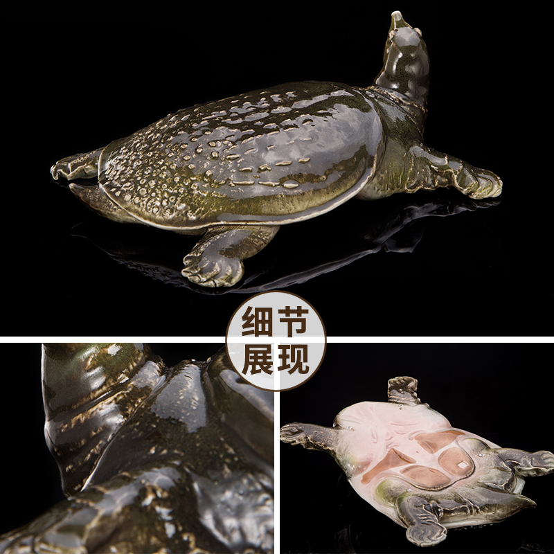 Jingdezhen ceramic lucky turtle simulation animal furnishing articles and modern Chinese creative home decorations holiday gifts