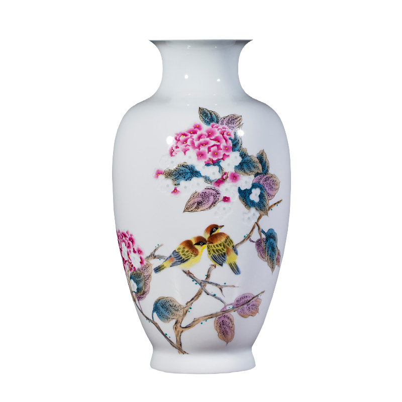 The Master of jingdezhen ceramic masters hand carved flowers vase Chinese sitting room porch decoration furnishing articles