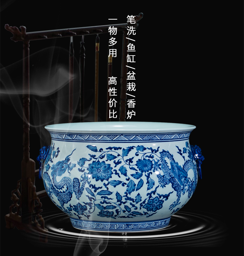 Imitation of qianlong year pure hand - made cornucopia of blue and white porcelain of jingdezhen ceramics porch decorate feng shui plutus furnishing articles