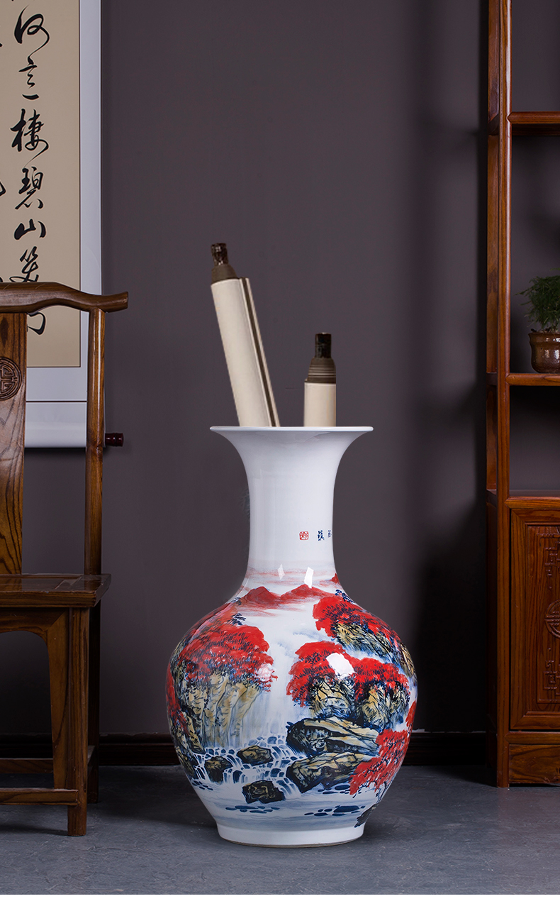 Jingdezhen ceramics famous hand - made the design hotel TV sitting room ark of large vases, furnishing articles large red