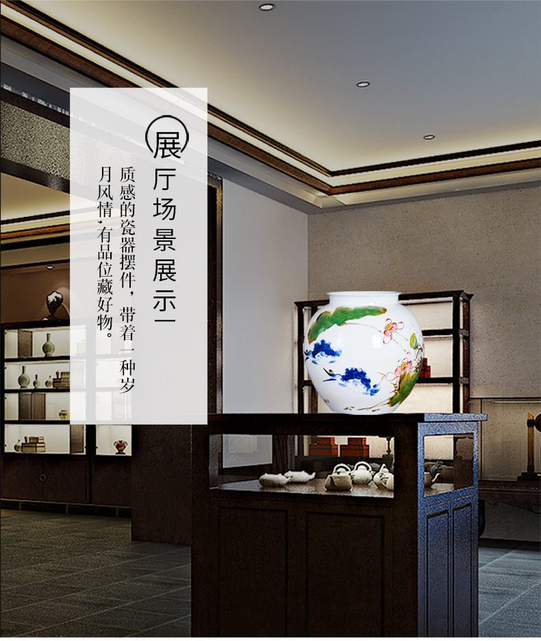 Jingdezhen ceramic powder enamel famous hand - made vases, harmony is the sitting room of Chinese style household rich ancient frame decorative furnishing articles
