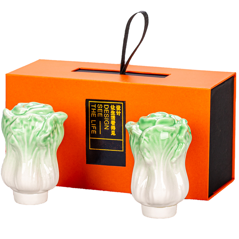 Ceramic jade cabbage tea tank sealing tank creative furniture company gift logo custom wholesale