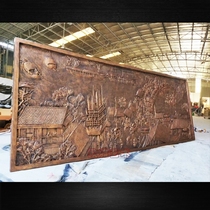 Ouyas new sandstone relief sculpture Along the River During the Qingming Festival GRC cement fiberglass imitation copper three-dimensional mural customization