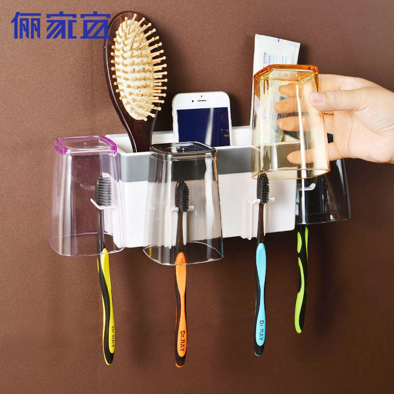 Dressing Room Toothbrush Shelf Free of perforated toothbrushing cup racks Suction Wall Wall-mounted Toothbrush Holder Gargling Cup Suit